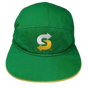 B.H. Subway 5 Panel Green Hat One Size Snapback Cotton Sandwich Brim Embroidered